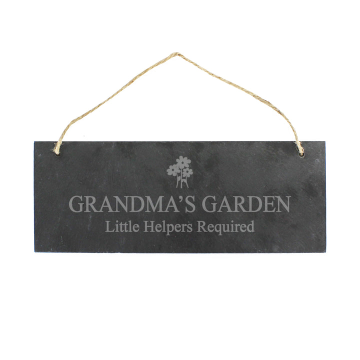 Personalised Flower Motif Hanging Slate Plaque - part of the Gifts Finder Personalised House Signs & Plaques collection