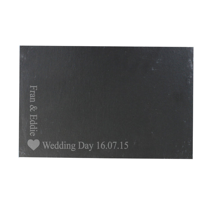 Buy Personalised Heart Motif Slate Placemat available now at www.giftsfinder.co.uk