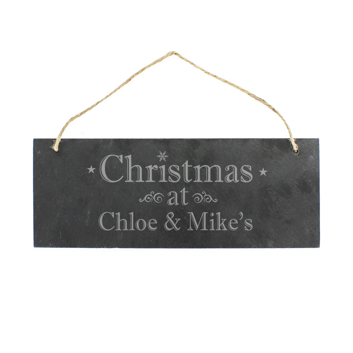 Personalised Christmas Hanging Slate Plaque - part of the Gifts Finder Personalised Christmas Gifts collection