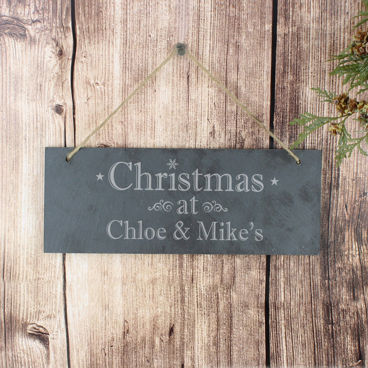 Personalised Christmas Hanging Slate Plaque - part of the Gifts Finder Personalised Christmas Gifts collection