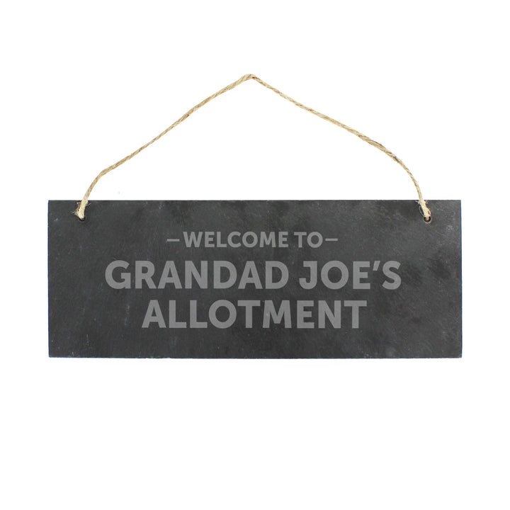 Personalised Welcome To... Hanging Slate Plaque - part of the Gifts Finder Personalised House Signs & Plaques collection