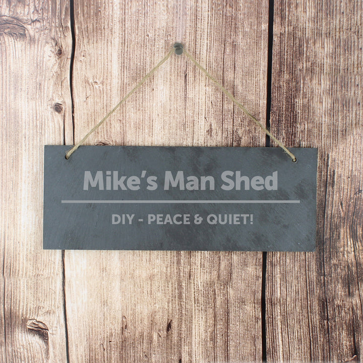 Buy Personalised Bold Design Hanging Slate Plaque available now at www.giftsfinder.co.uk