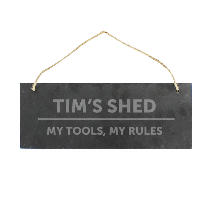 Buy Personalised Bold Design Hanging Slate Plaque available now at www.giftsfinder.co.uk