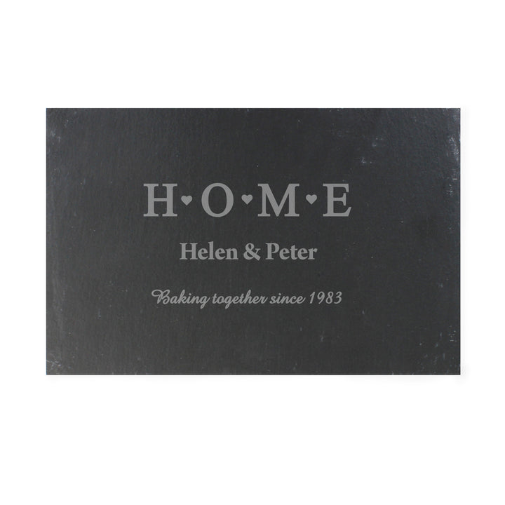 Buy Personalised HOME Slate Rectangle Placemat available now at www.giftsfinder.co.uk