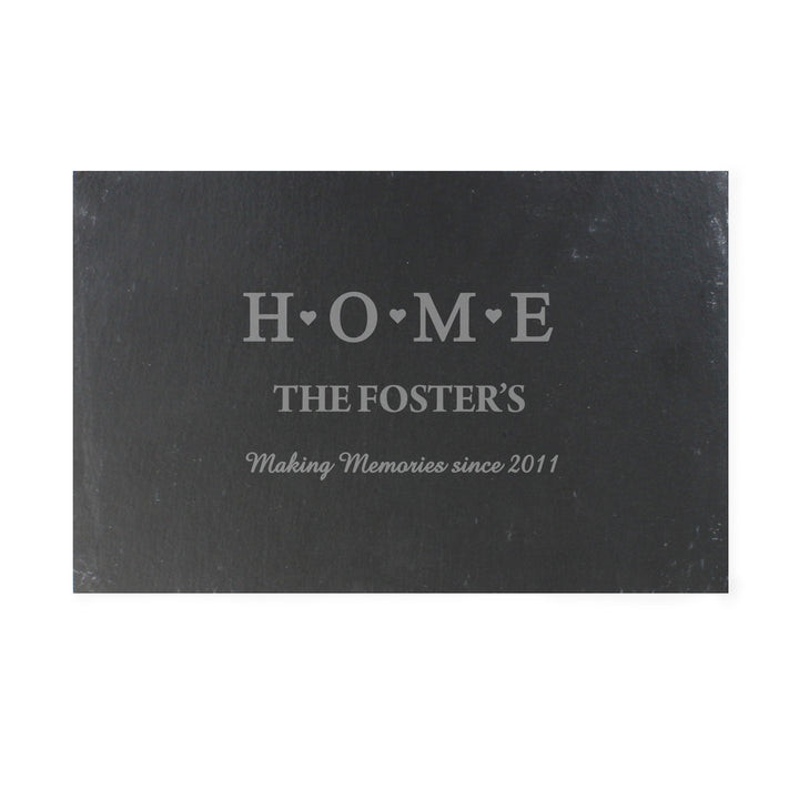 Buy Personalised HOME Slate Rectangle Placemat available now at www.giftsfinder.co.uk