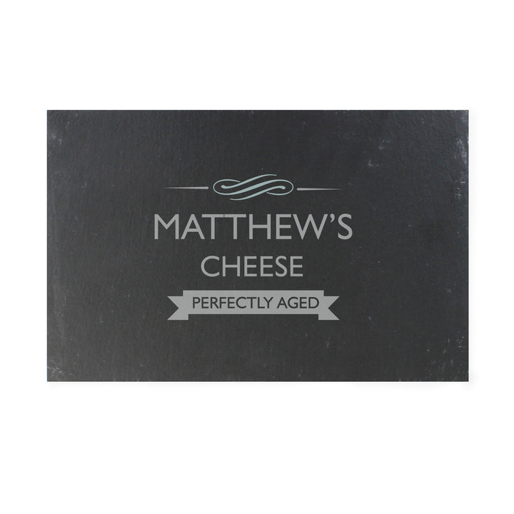 Buy Personalised Perfectly Aged Slate Cheese Board at www.giftsfinder.co.uk