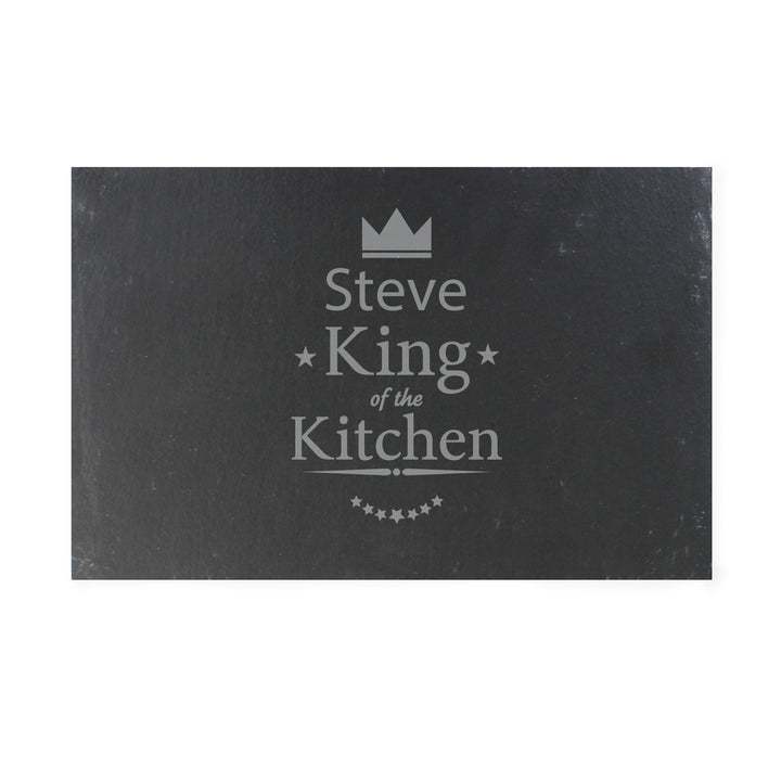 Buy Personalised King of the Kitchen Slate Placemat available now at www.giftsfinder.co.uk