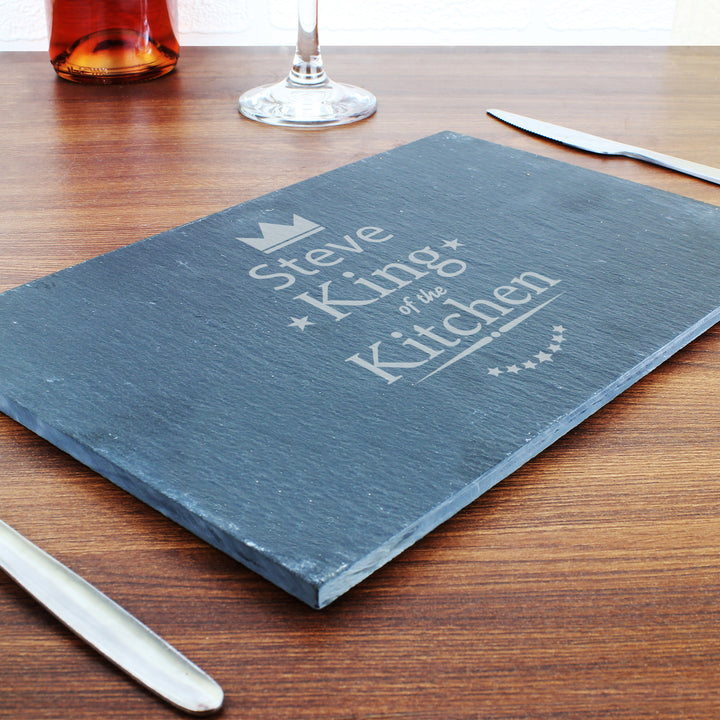 Buy Personalised King of the Kitchen Slate Placemat available now at www.giftsfinder.co.uk