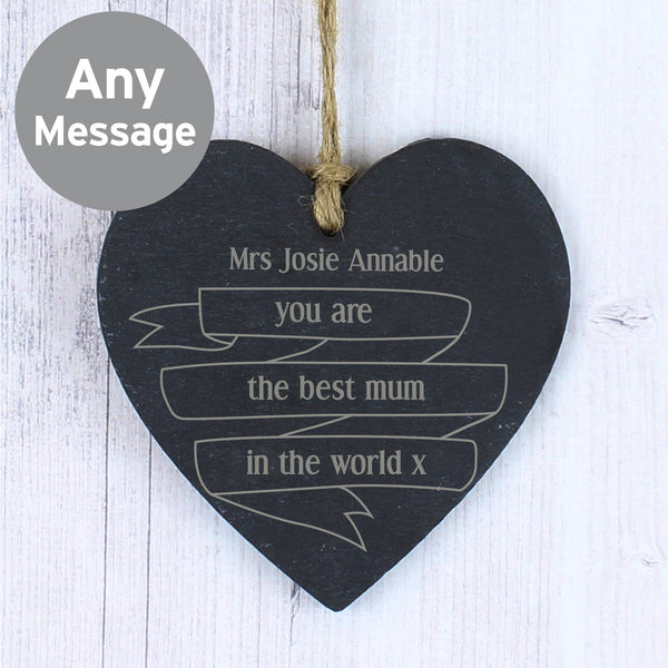 Buy Personalised Garden Bloom Slate Heart Decoration available now at www.giftsfinder.co.uk