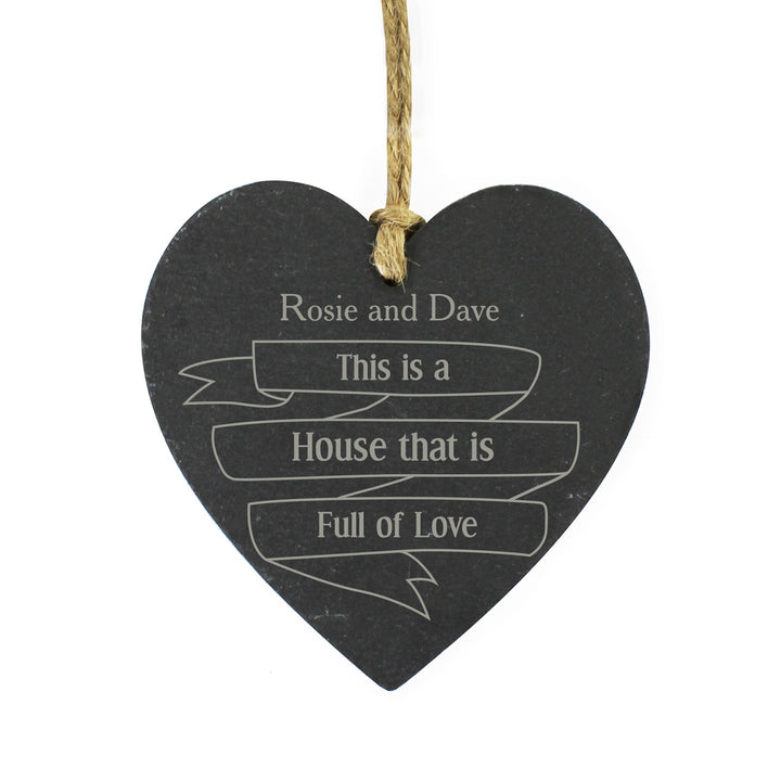 Buy Personalised Garden Bloom Slate Heart Decoration available now at www.giftsfinder.co.uk