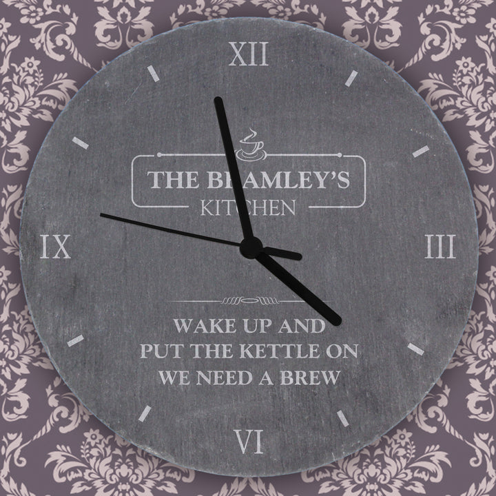 Personalised Kitchen Slate Clock - part of the Gifts Finder Personalised Clocks collection