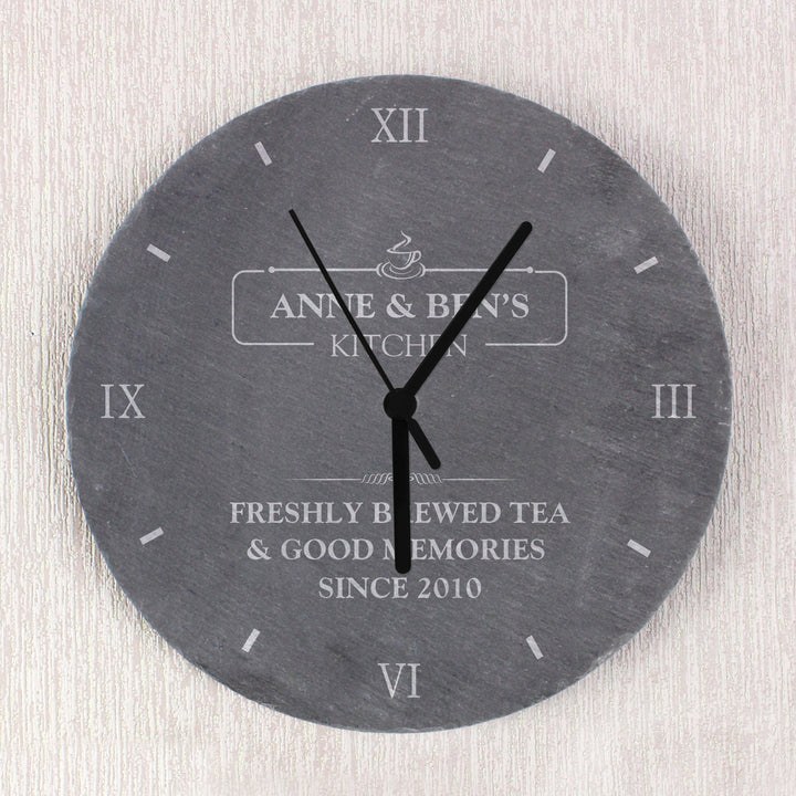 Personalised Kitchen Slate Clock - part of the Gifts Finder Personalised Clocks collection