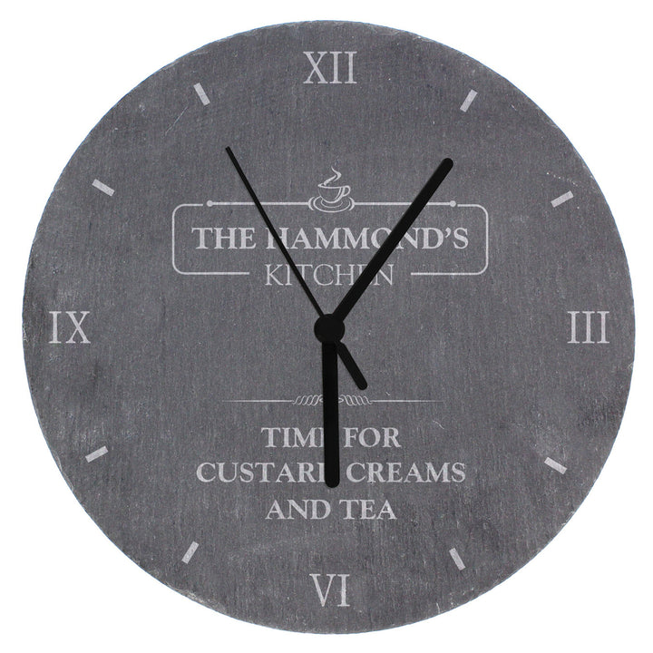 Personalised Kitchen Slate Clock - part of the Gifts Finder Personalised Clocks collection