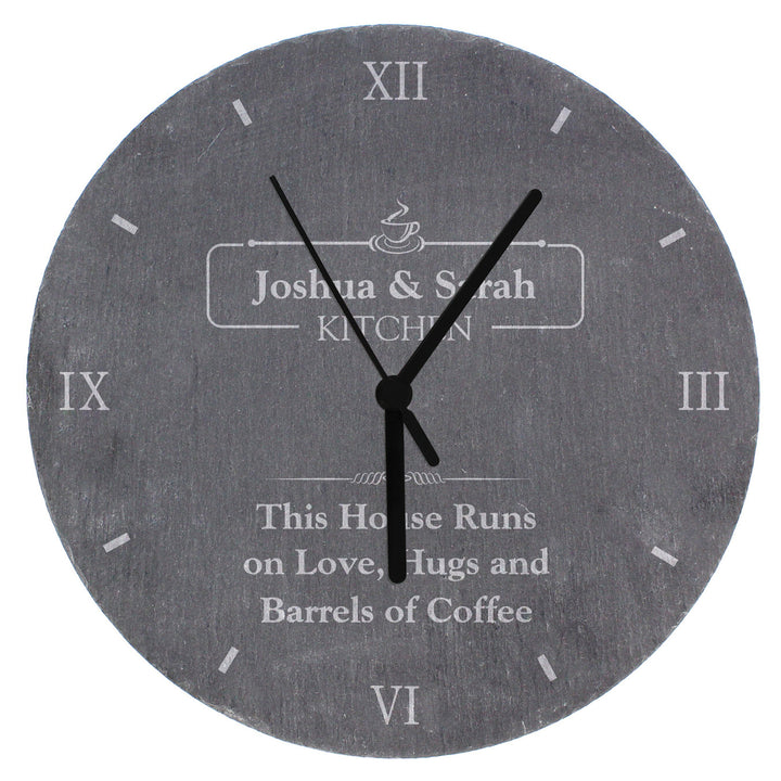 Personalised Kitchen Slate Clock - part of the Gifts Finder Personalised Clocks collection