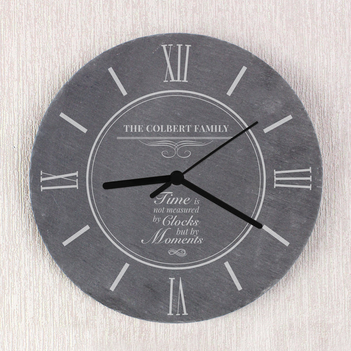 Buy Personalised Moments Slate Clock at www.giftsfinder.co.uk