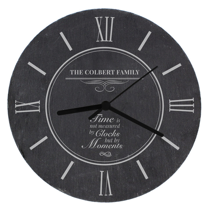 Buy Personalised Moments Slate Clock at www.giftsfinder.co.uk