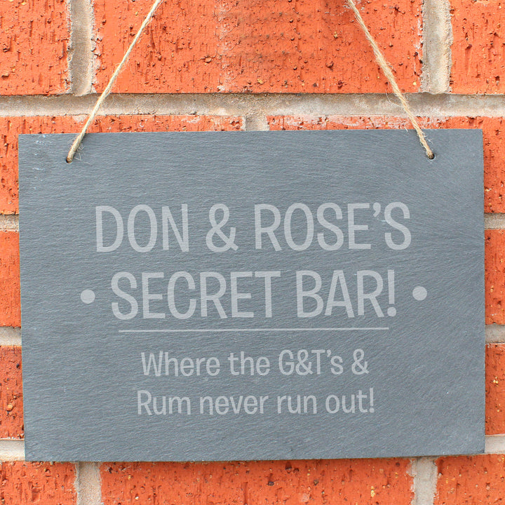 Buy Personalised Large Hanging Slate Sign at www.giftsfinder.co.uk