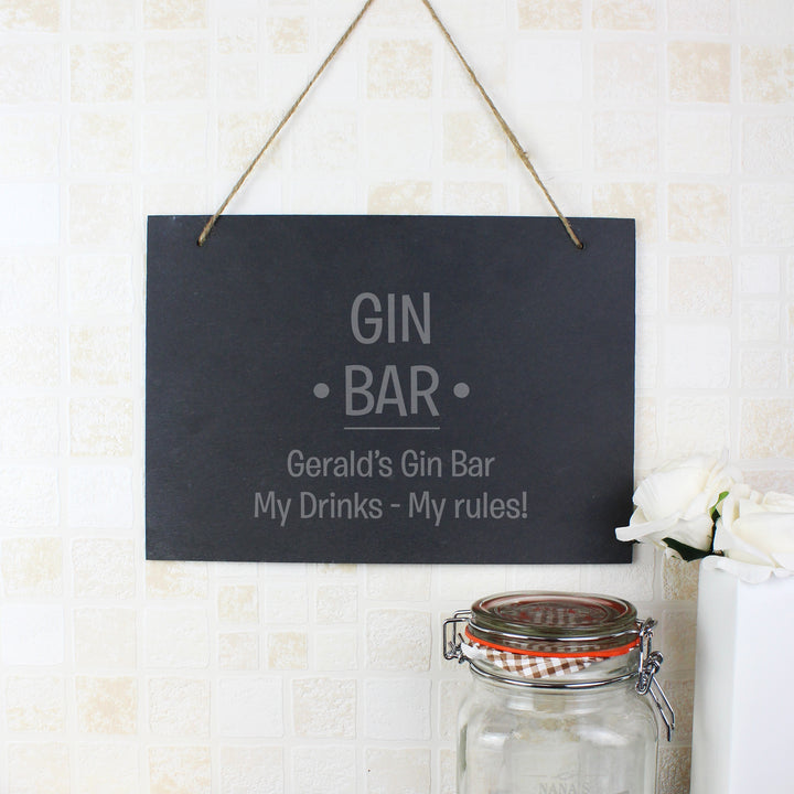 Buy Personalised Large Hanging Slate Sign at www.giftsfinder.co.uk