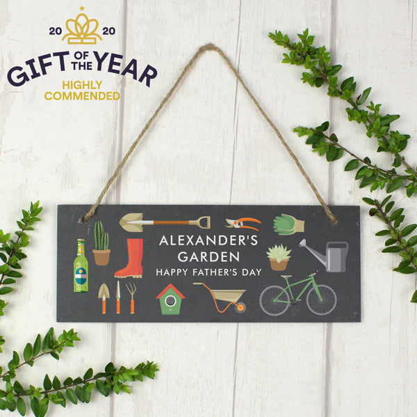 Personalised Garden Printed Hanging Slate Plaque - part of the Personalised House Signs & Plaques collection