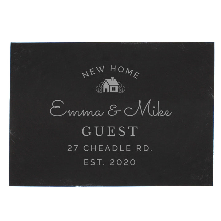 Buy Personalised New Home Slate at www.giftsfinder.co.uk