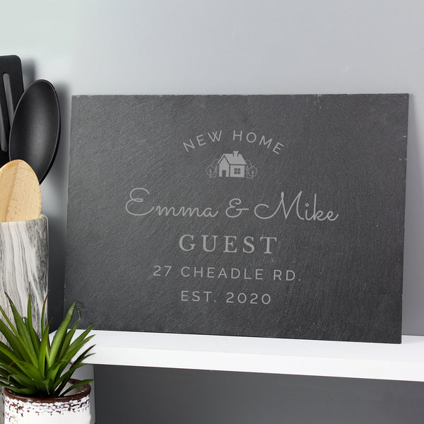 Buy Personalised New Home Slate at www.giftsfinder.co.uk