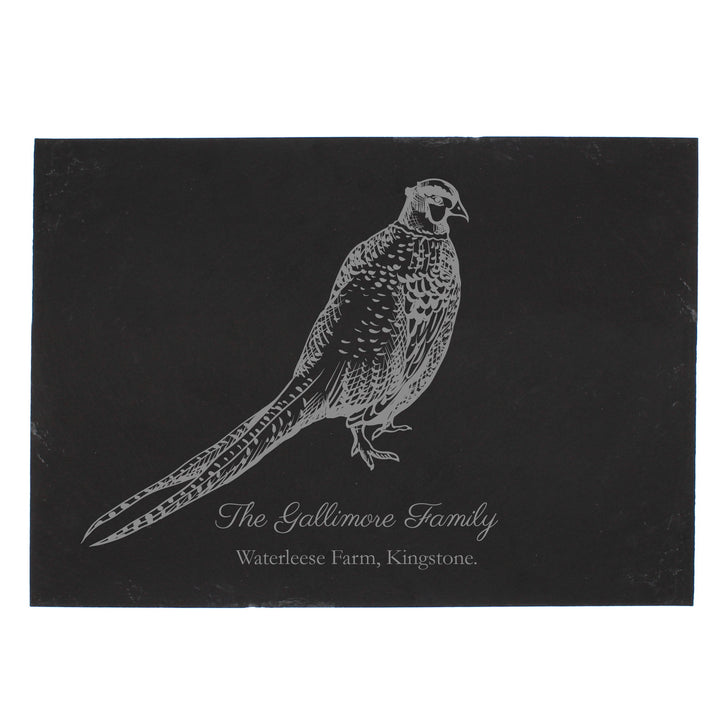 Buy Personalised Pheasant Slate Placemat at www.giftsfinder.co.uk