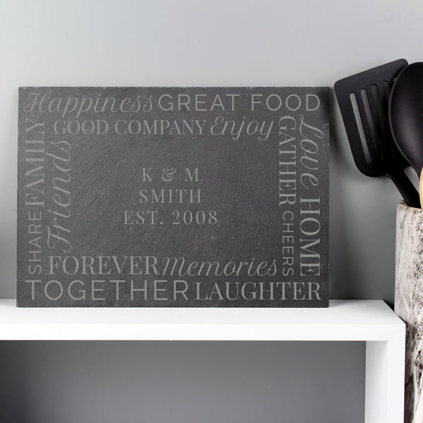 Buy Personalised 'Together' Slate Placemat at www.giftsfinder.co.uk