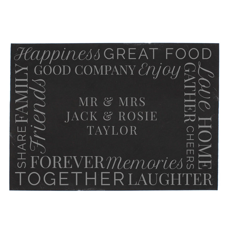 Buy Personalised 'Together' Slate Placemat at www.giftsfinder.co.uk