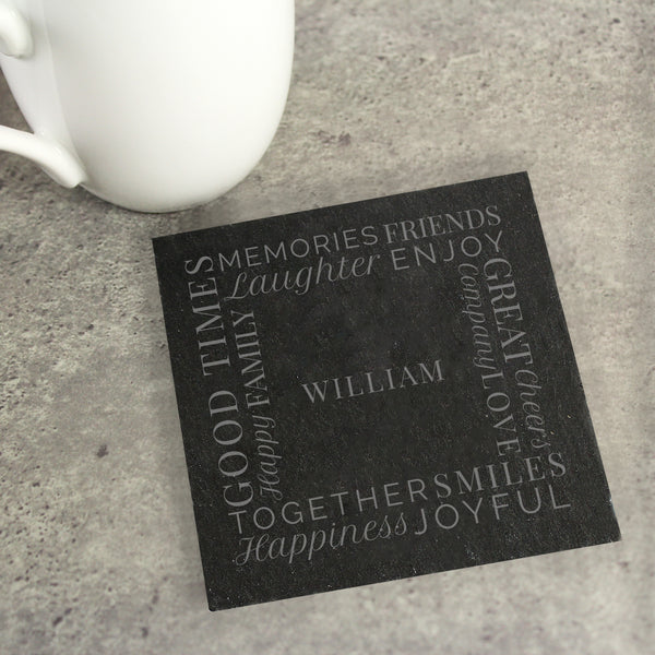 Buy Personalised 'Together' Single Slate Coaster at www.giftsfinder.co.uk