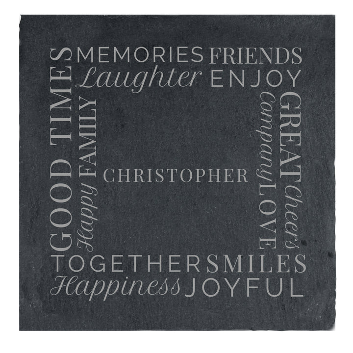 Buy Personalised 'Together' Single Slate Coaster at www.giftsfinder.co.uk