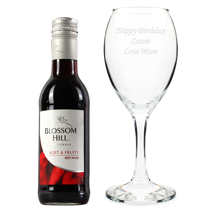 Personalised Red Wine & Wine Glass Set in gift category Personalised Wine Gift Sets