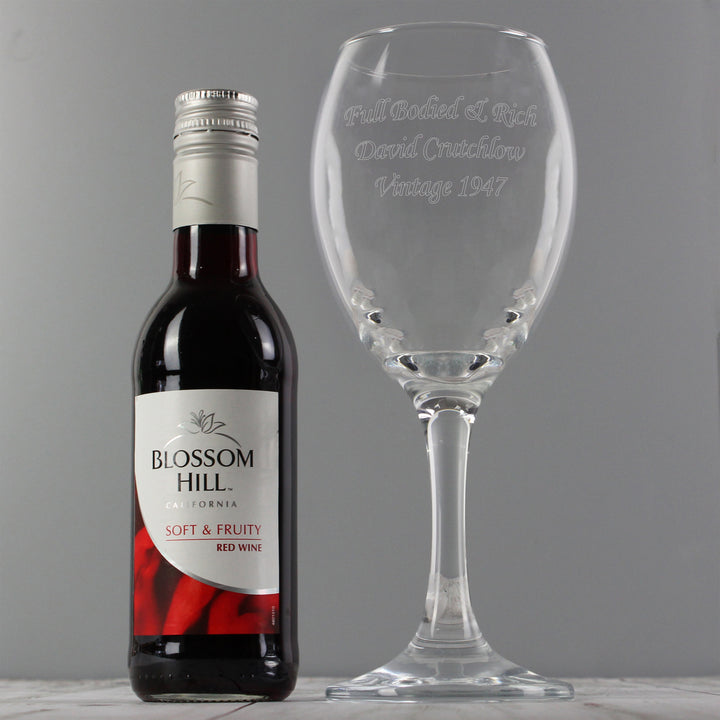 Personalised Red Wine & Wine Glass Set in gift category Personalised Wine Gift Sets