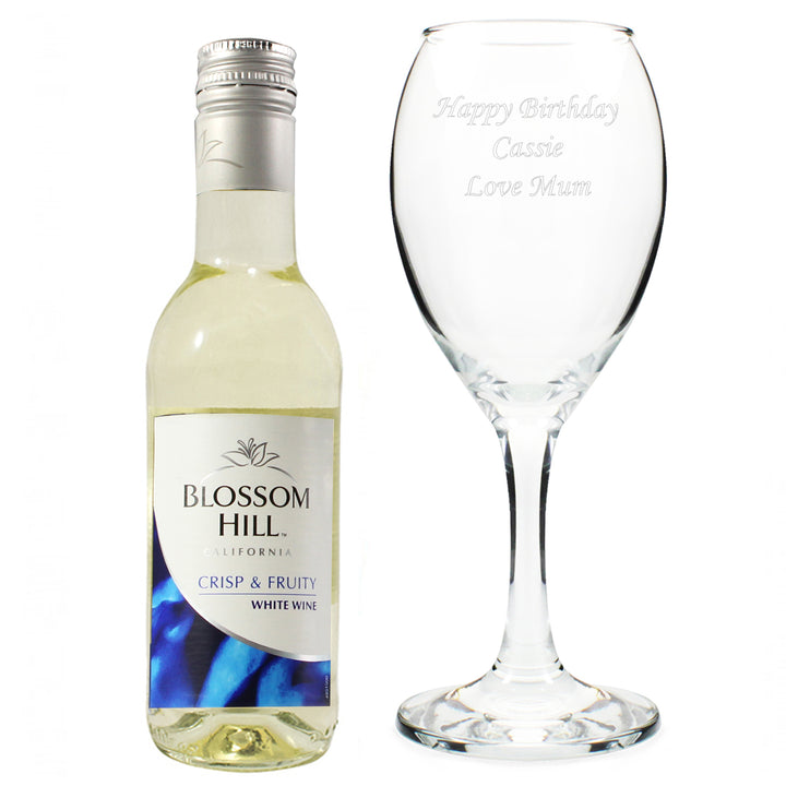 Personalised White Wine & Wine Glass Set - part of the Gifts Finder Personalised Wine Gift Sets collection