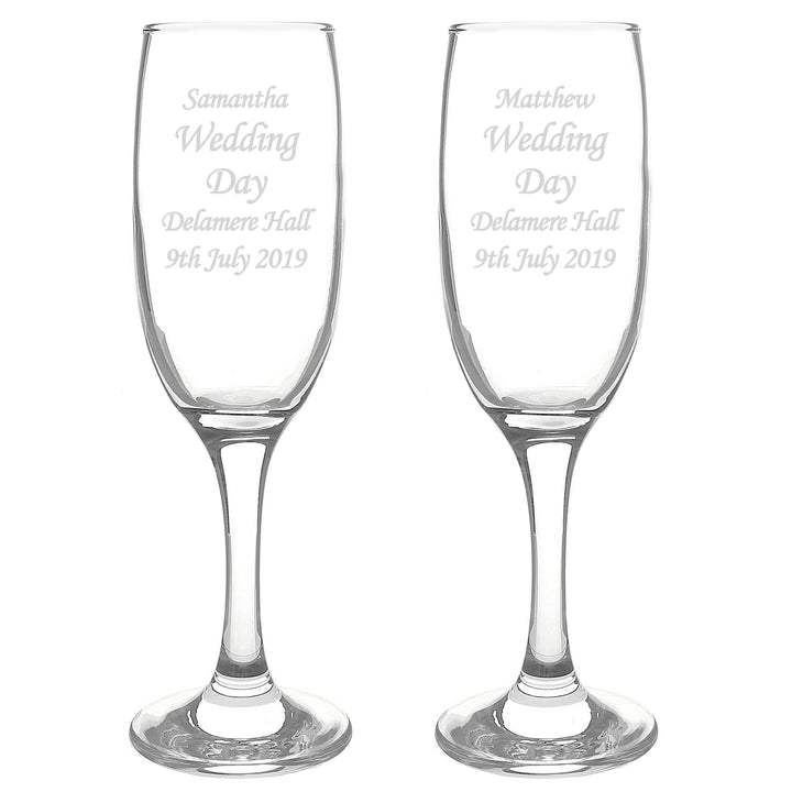 Personalised Celebration Pair Of Flutes With Gift Box