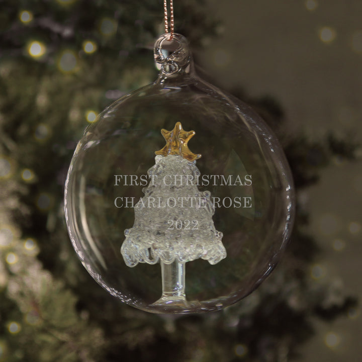 Personalised Glass Christmas Tree Bauble - part of the Gifts Finder Personalised Christmas Baubles collection