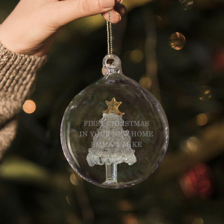 Personalised Glass Christmas Tree Bauble - part of the Gifts Finder Personalised Christmas Baubles collection