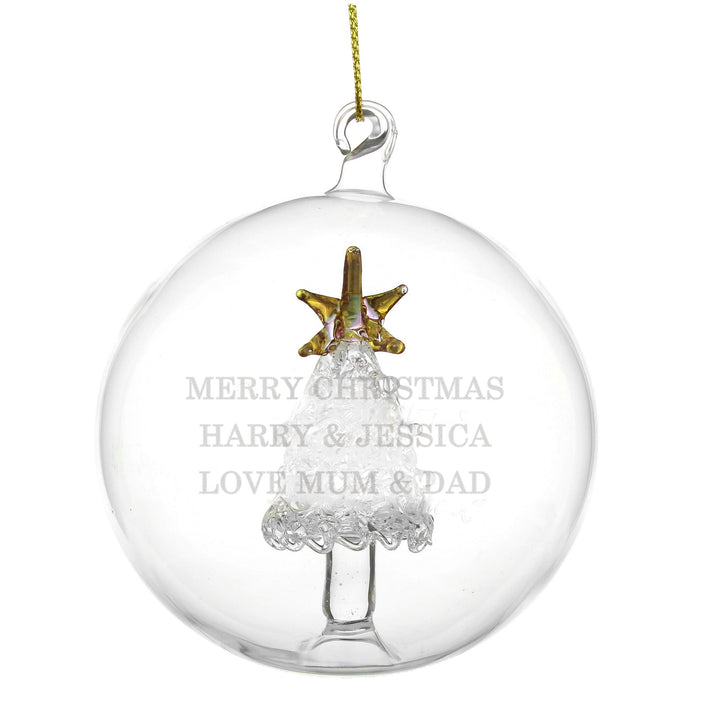 Personalised Glass Christmas Tree Bauble - part of the Gifts Finder Personalised Christmas Baubles collection