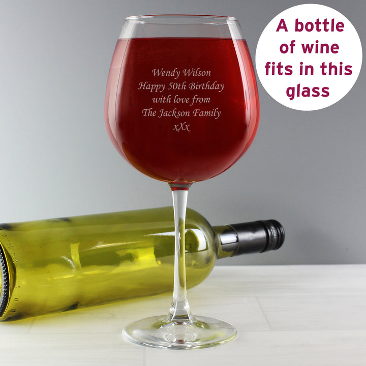 Buy Personalised Bottle of Wine Glass available now at www.giftsfinder.co.uk