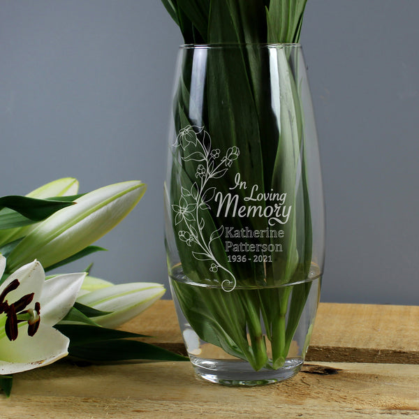 Buy Personalised In Loving Memory Vase available now at www.giftsfinder.co.uk