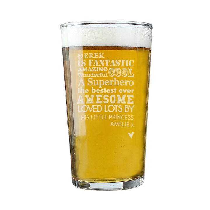 Buy Personalised He is...Pint Glass available now at www.giftsfinder.co.uk