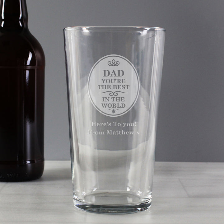 Personalised The Best in the World Pint Glass in gift category Personalised Glass Tankards & Pint Glasses