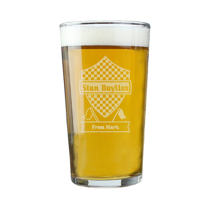 Buy Personalised Formula 1 Pint Glass available now at www.giftsfinder.co.uk