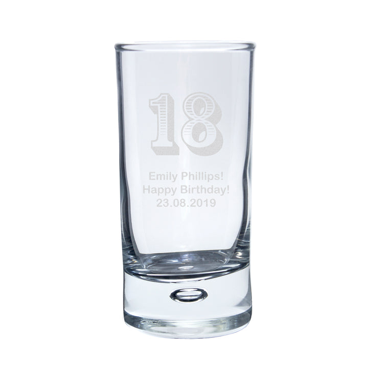 Buy Personalised Age Bubble Shot Glass available now at www.giftsfinder.co.uk