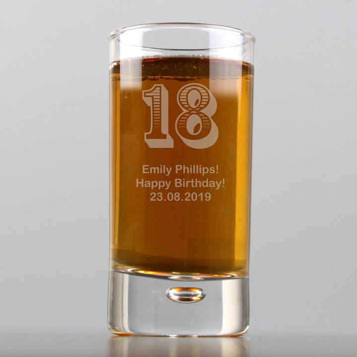 Buy Personalised Age Bubble Shot Glass available now at www.giftsfinder.co.uk