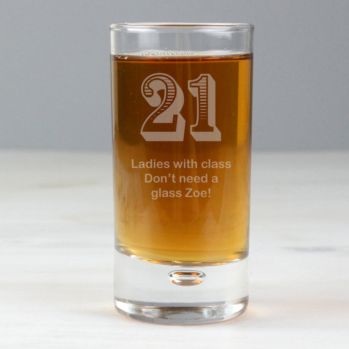 Buy Personalised Age Bubble Shot Glass available now at www.giftsfinder.co.uk