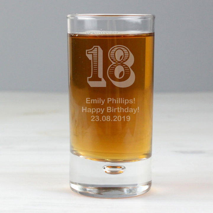 Buy Personalised Age Bubble Shot Glass available now at www.giftsfinder.co.uk