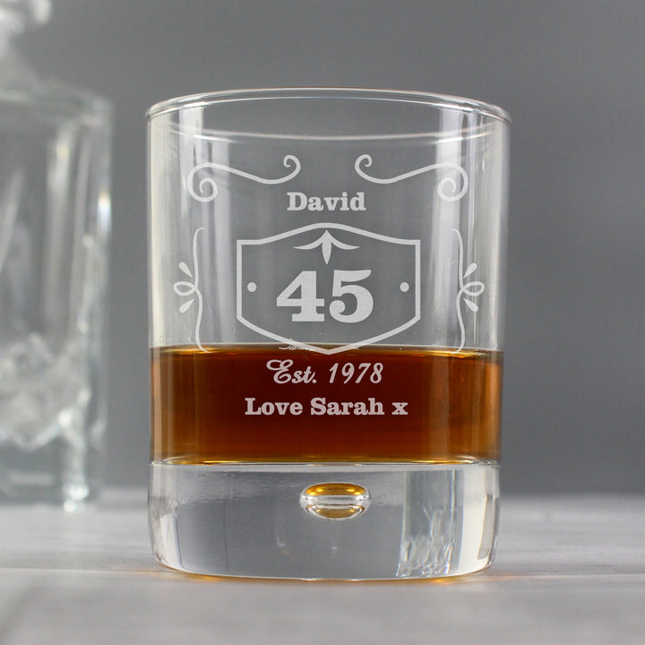 Buy Personalised Classic Whisky Style Tumbler Bubble Glass available now at www.giftsfinder.co.uk