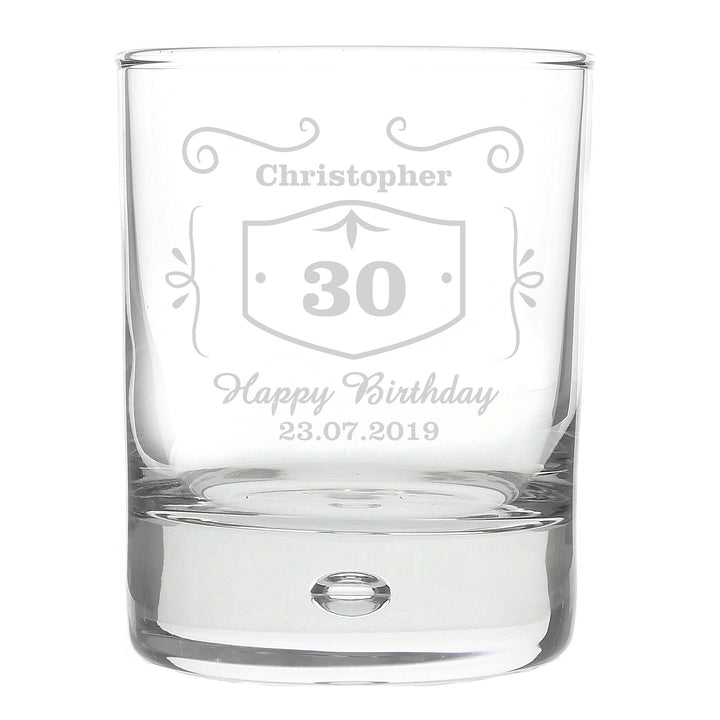 Buy Personalised Classic Whisky Style Tumbler Bubble Glass available now at www.giftsfinder.co.uk