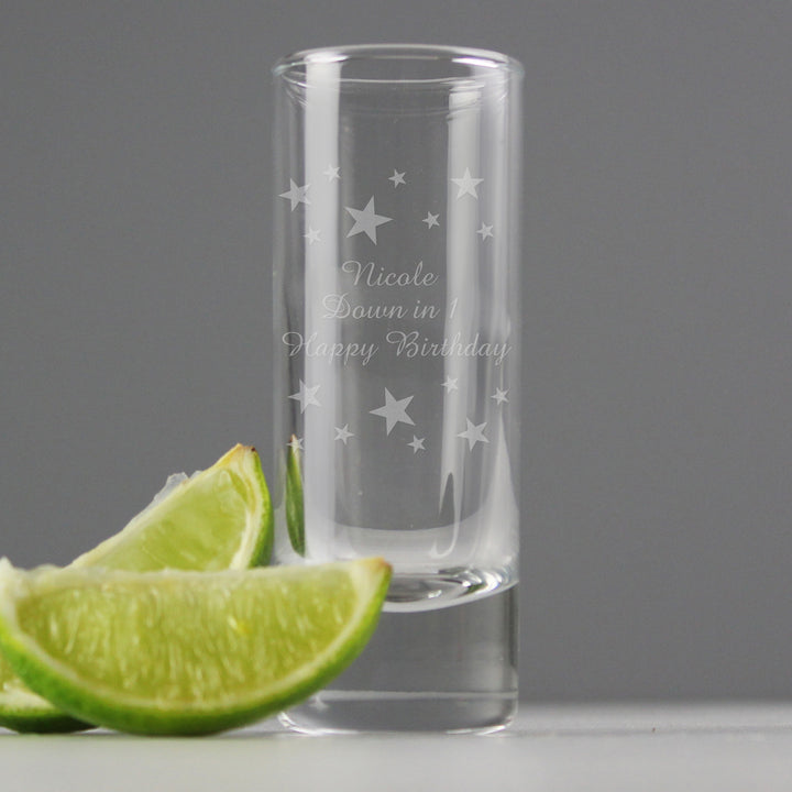 Personalised Starry Shot Glass in gift category Personalised Shot Glasses