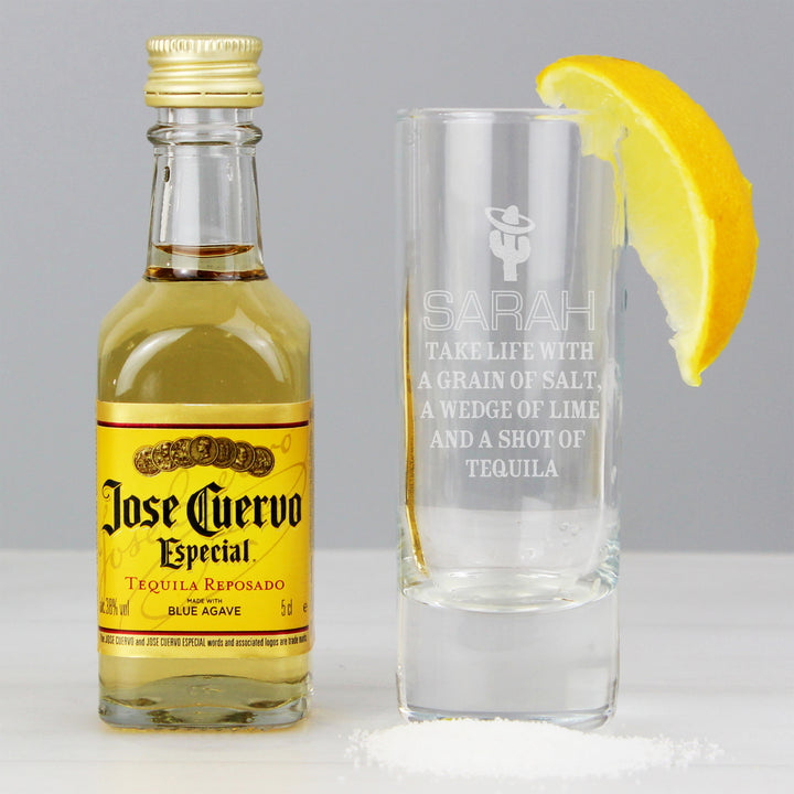 Personalised Tequila Shot Glass And Miniature Tequila - part of the Gifts Finder Personalised Alcohol Gift Sets collection